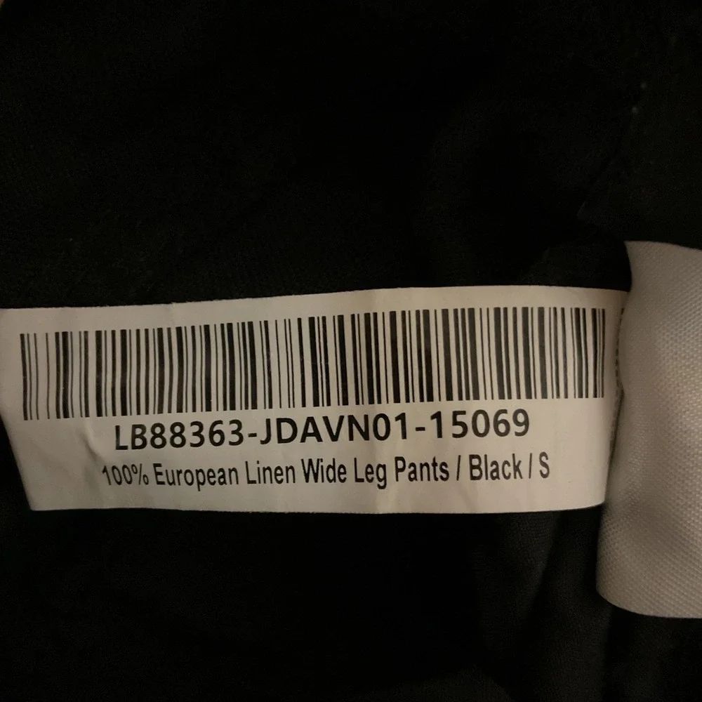 Quince‎ Women's 100% European Linen Wide Leg Relaxed Fit Pants Black Size Small